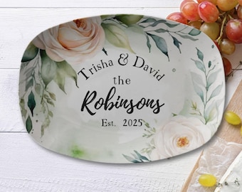 Custom Wedding Plate: Personalized Wedding, Gift for Engagement, Bridal Shower