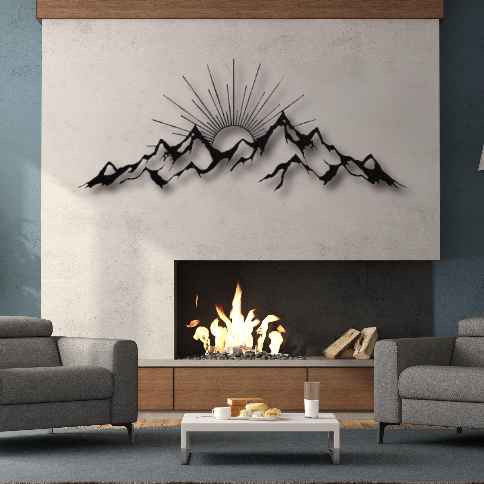 Mountain Sun Metal Wall Art: Scenic Home Decor, Rustic Accent - Etsy