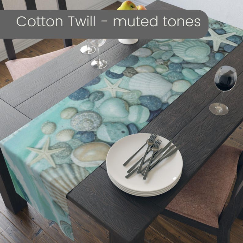 Runner Seashell Coastal Seashell Table Runner, Ocean Beach House Dining Decor - Etsy