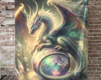 Mythical Dragon Blanket: Plush Sherpa Fleece Fantasy Throw