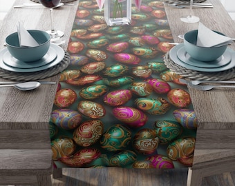 Easter Egg Table Runner: Colorful Spring Dining Decor
