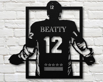 Personalized Metal Hockey Sign: Custom Jersey Wall Art