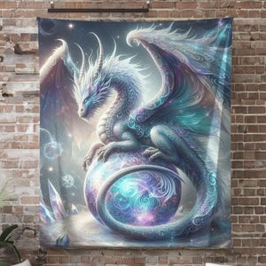Blanket, Mystical Dragon Design - Dragon Lover Gift, Cozy Home Decor, Fantasy Throw, Soft Plush Bedding, Unique Mythical