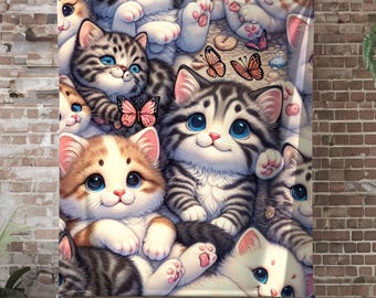 Kitten Pile Throw Blanket: Plush Sherpa Fleece, Cat Lover Gift