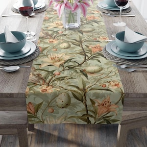 Table Runner, Elegant Floral Decor, Dining Table Decor, Spring Table Setting, Easter Decor, Cottagecore