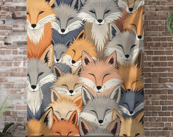 Cartoon Fox Blanket: Cozy Plush Sherpa Fleece Throw