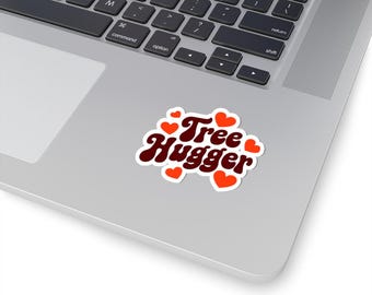 Tree Hugger Sticker, Nature Lover Outdoor Adventure Decal, Laptop Vinyl (Adults)