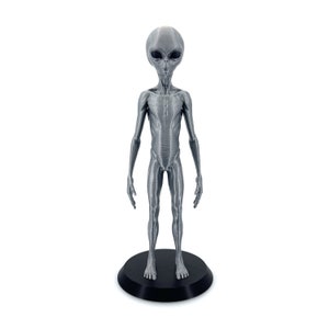 Grey Alien Figurine - Intricate 3D Printed Sci-Fi Extraterrestrial Figure, 250mm, Unique Handcrafted Collectible, UFO and Alien Decor, Gift