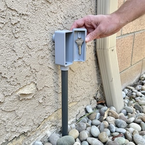 Hide-A-Key in Fake Conduit Body for Outside with 1/2 inch x 12 inch Gray PVC Pipe - Perfect for Hiding House or Business Keys
