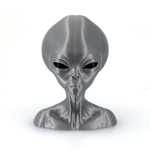 Roswell Grey Alien Bust from Zeta Reticuli - 3D Printed Sci-Fi Extraterrestrial Head, UFO Decor, Unique Collectible for Enthusiasts