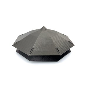 Octagonal-Shaped UFO 2009 Indonesia Sighting - ARV Alien Reproduction Vehicle 3D Printed Model - Multiple Sizes, Iron Gray or Black