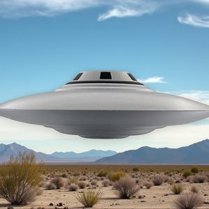 Bob Lazar UFO Model | Area 51 Flying Saucer | 3D Printed Silver & Black Replica | 4–12″ Sizes + Stand
