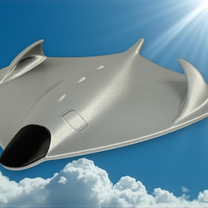Roswell UFO Model | Roswell Crash Flying Saucer | 3D‑Printed Silver & Black | 7–12″ Sizes + Optional Stand