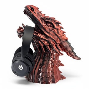 Hörlursstativ för drake i siden-PLA, 12 tum, färgskiftande headsethållare, present till spelskrivbord, skimrande speldekor, fantasy-samlarobjekt