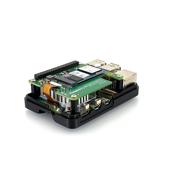 Raspberry Pi 5 Case for Official M.2 Hat+ Nvme SSD, Active Cooler