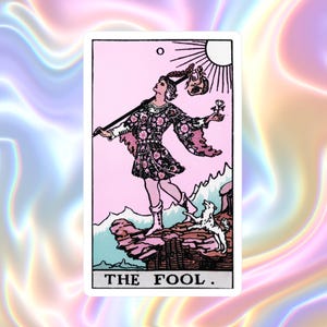 The Fool Tarot Card Vinyl Sticker Waterproof Sticker Tarot Art Decal for Laptop, Water Bottle & Journal Witchy Gift Mystical Psychic