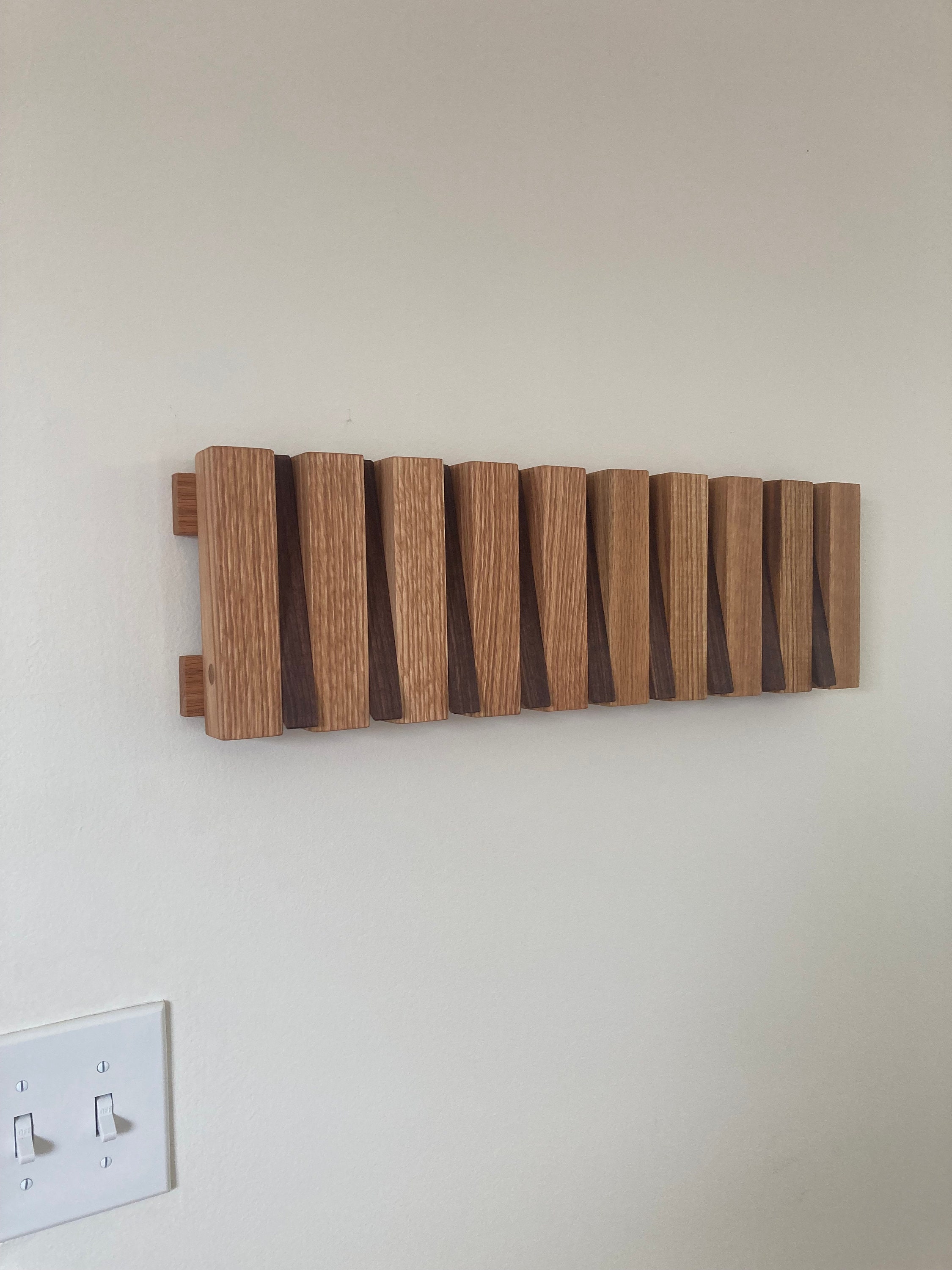 Modern Wall Rack Oak & Walnut - Etsy
