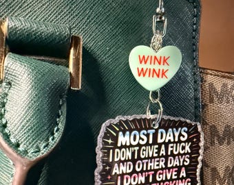 I don't give an F keychain clip on | Sassy
