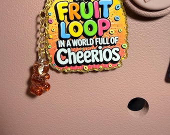 Bogg Bag Charm, Fruit Loop Cheerios, for her, coworker, friend
