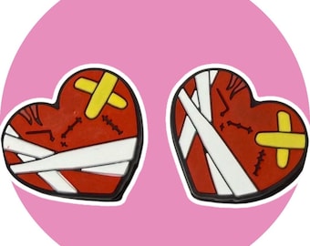 Focal beads - Bandaged Broken Heart - DIY - Craft supplies