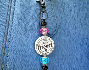 Mom Keychain clip, Mother's Day gift, Purse accessory, Backpack add on