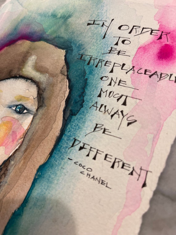 Watercolor Painting Original Watercolor Painting with Handwritten Quote ...