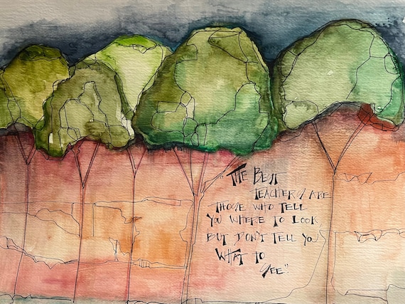 Watercolor Painting Original Watercolor Painting with Handwritten Quote ...