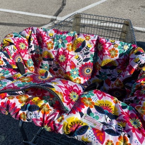 Shopping Cart cover for girl  ... Bright floral on light …michaelmooodesign