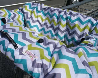 Shopping Cart cover or High Chair Cover for boy or girl.....SHI SHI Chevron