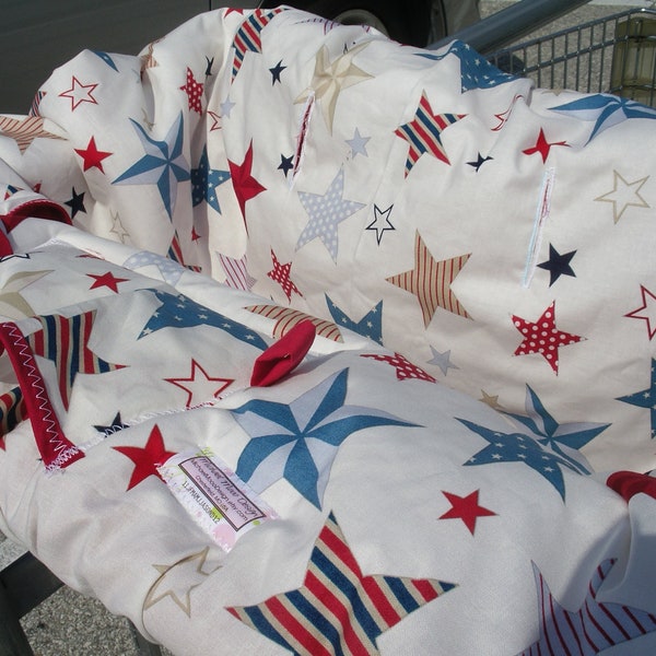 Boutique Shopping Cart Cover STARS and STRIPES  Shopping Cart Cover