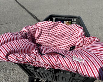 Shopping Cart cover  for boy or girl..... Red Stripe …by michaelmooodesign