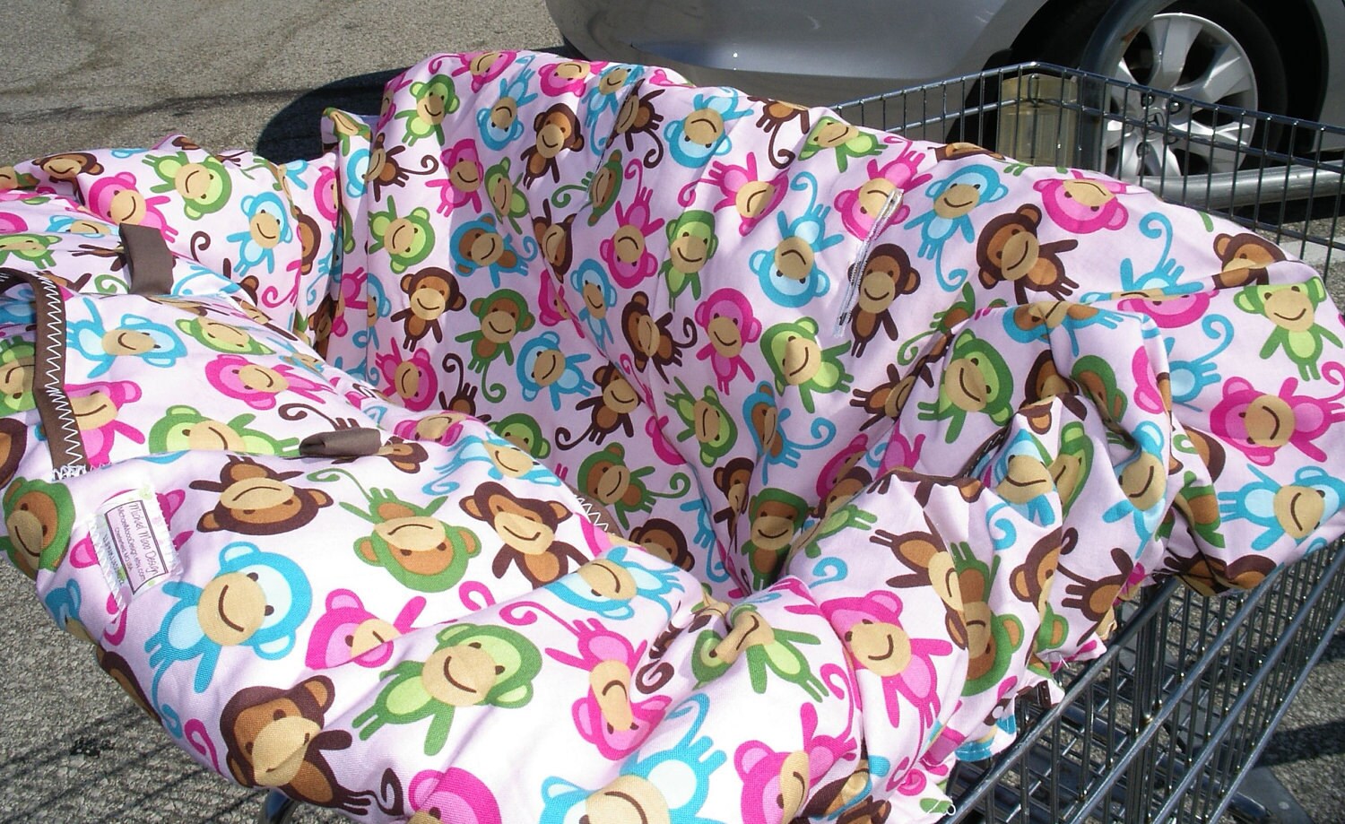 Shopping Cart Cover for Girl Urban Zoologie Monkeys PINK Etsy