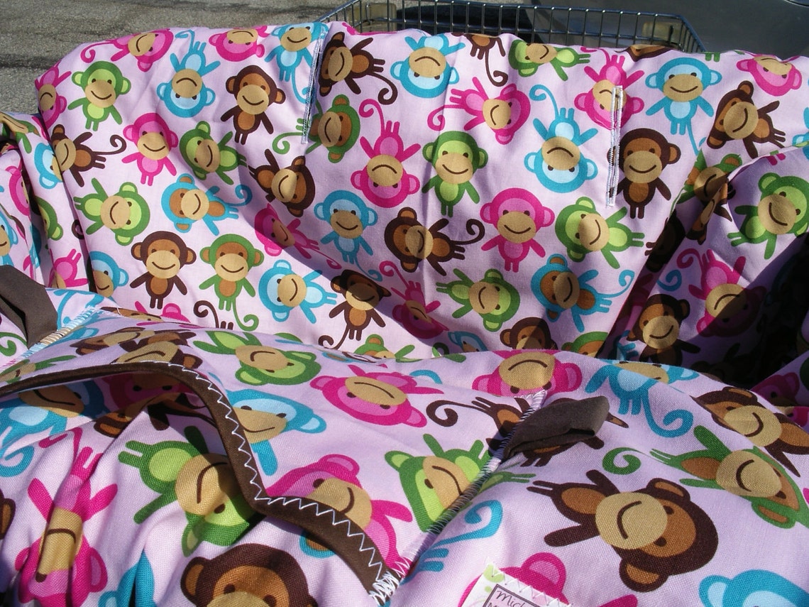 Shopping Cart Cover for Girl Urban Zoologie Monkeys PINK Etsy