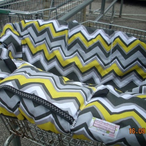 Shopping Cart cover for boy or girl.....Citron Chevron by Michael Miller image 1