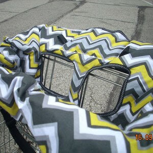 Shopping Cart cover for boy or girl.....Citron Chevron by Michael Miller image 3