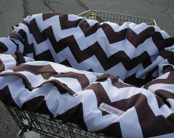 Shopping Cart cover  for boy or girl.....Large Chevron in Cocoa Brown by MichaelMoooDesign