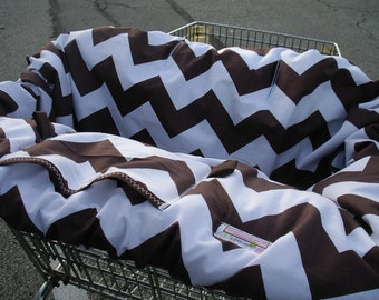 Shopping Cart cover  for boy or girl.....Large Chevron in Cocoa Brown Shopping Cart Cover