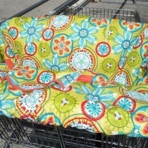 Boutique Shopping Cart Cover CITRON CARNIVAL BLOOM....MichaelMoooDesign