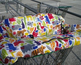 Shopping Cart cover  for boy or girl......2-D ZOO POOL Multi