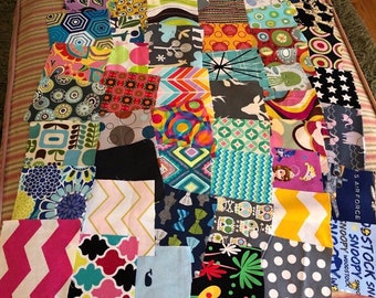 Fabric scraps/ fabric squares unique for quilting 40 Medium squares