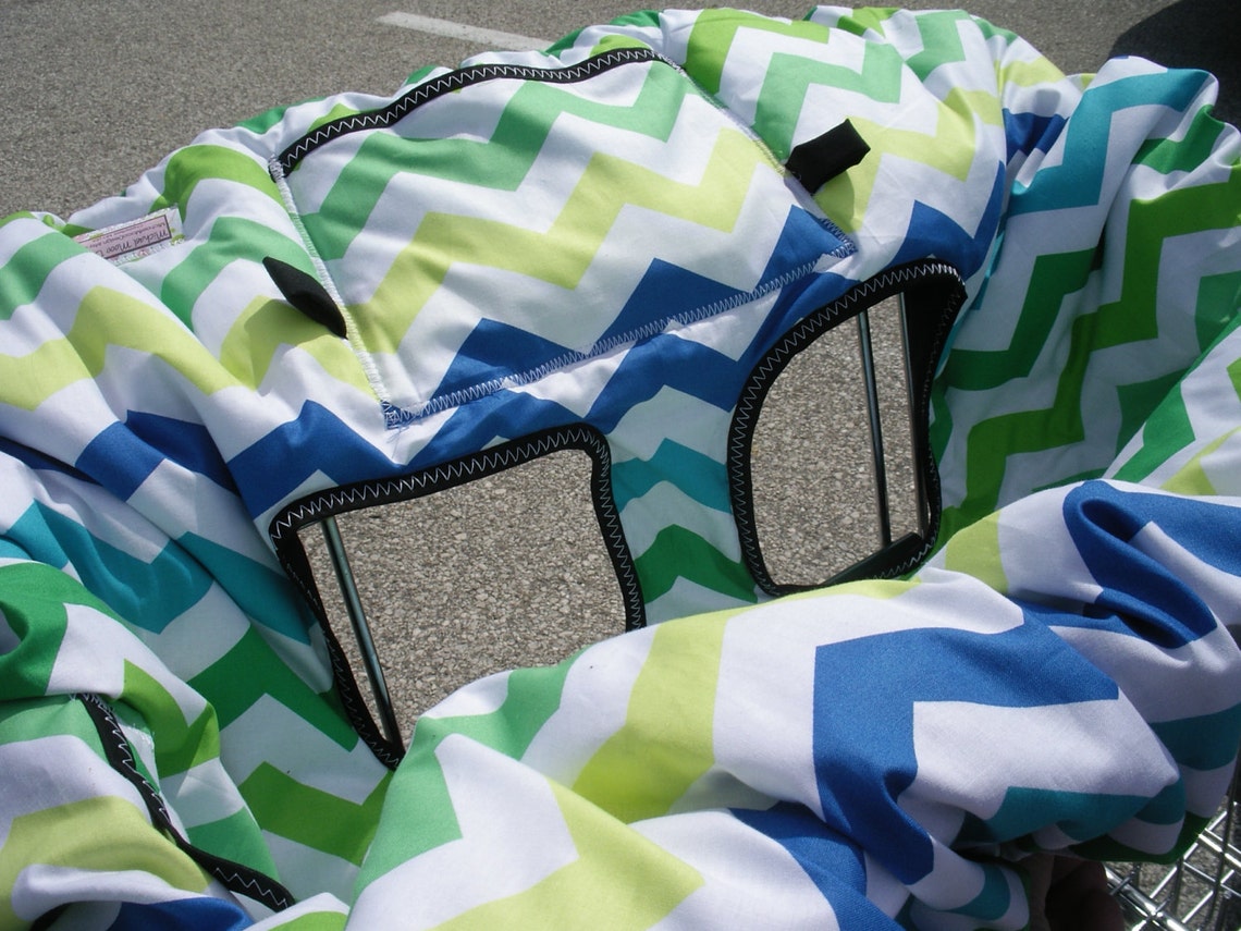 Shopping Cart Cover for Boy or Girl.....chic Chevron in Lagoon Etsy