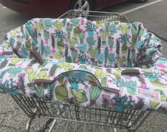 Shopping Cart cover  for boy or girl  .....Botanical Succulents....michaelmooodesign