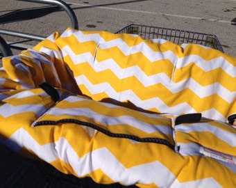 Shopping Cart cover  for boy or girl.....Large Chevron in Yellow