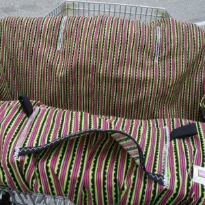 Boutique Shopping Cart Cover PINK AND GREEN  Shopping Cart Cover