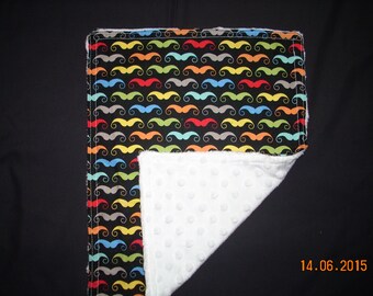 Burp Rag Boutique Burp Cloth.....Geekly Mustache and Minky Dot fabric