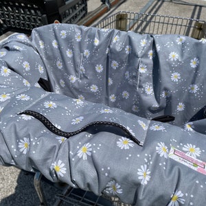 Shopping Cart cover  for boy or girl..... Field of Daisies on gray…by michaelmooodesign