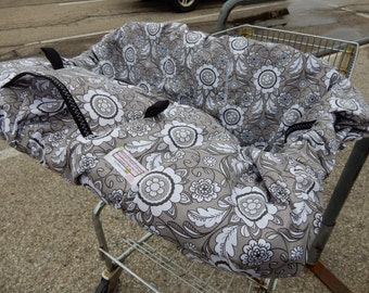 Shopping Cart cover for boy or girl..... Parisian Scroll in Gray shopping cart cover MichaelMoooDesign