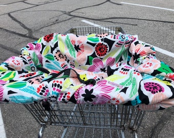 High Chair Cover Shopping Cart cover  for boy or girl..... Multi Color Floral....michaelmooodesign