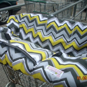 Shopping Cart cover for boy or girl.....Citron Chevron by Michael Miller image 4