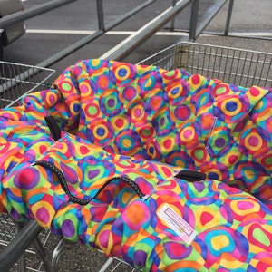 Shopping Cart cover  for boy or girl...... Bright Geometric Circles  Michealmooodesign